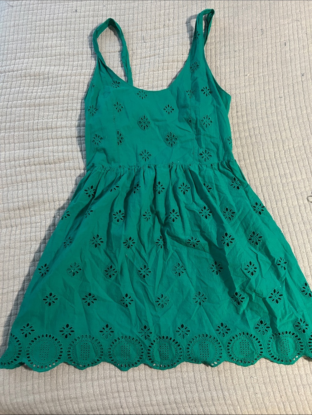 Aeropostale Green Eyelet Mini Dress